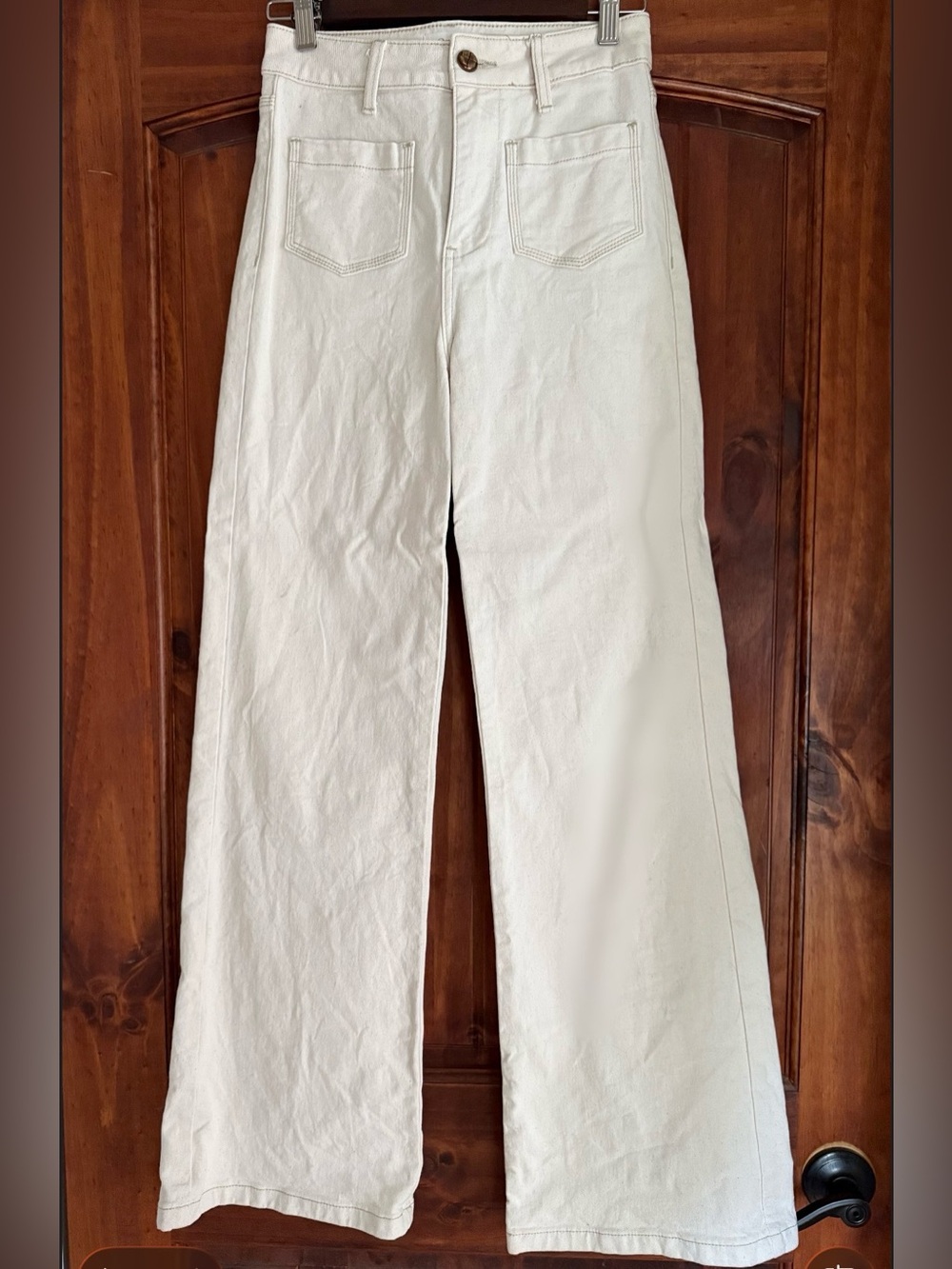 High-Rise White Wide-Leg Jeans